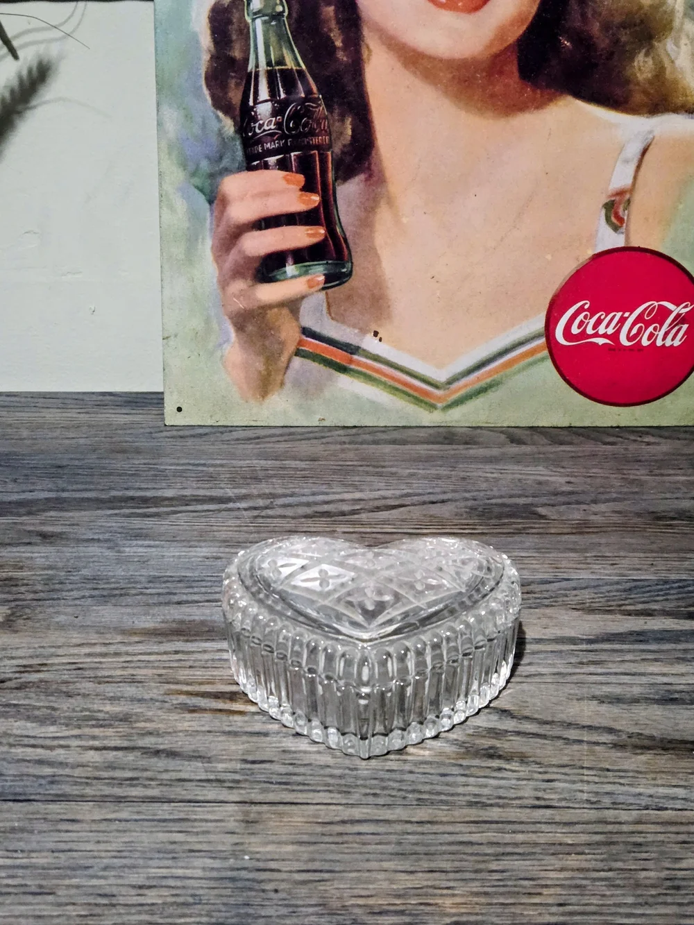 Vintage Mikasa Clear Cut Glass Heart Trinket Box